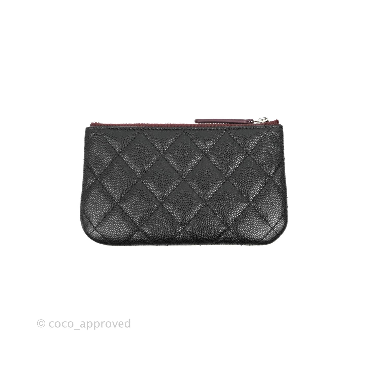 Chanel Quilted Mini O Case Black Caviar Silver Hardware