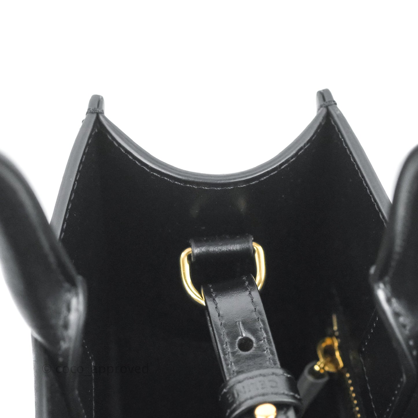 Celine Small Cabas Vertical Tote Black Textlie