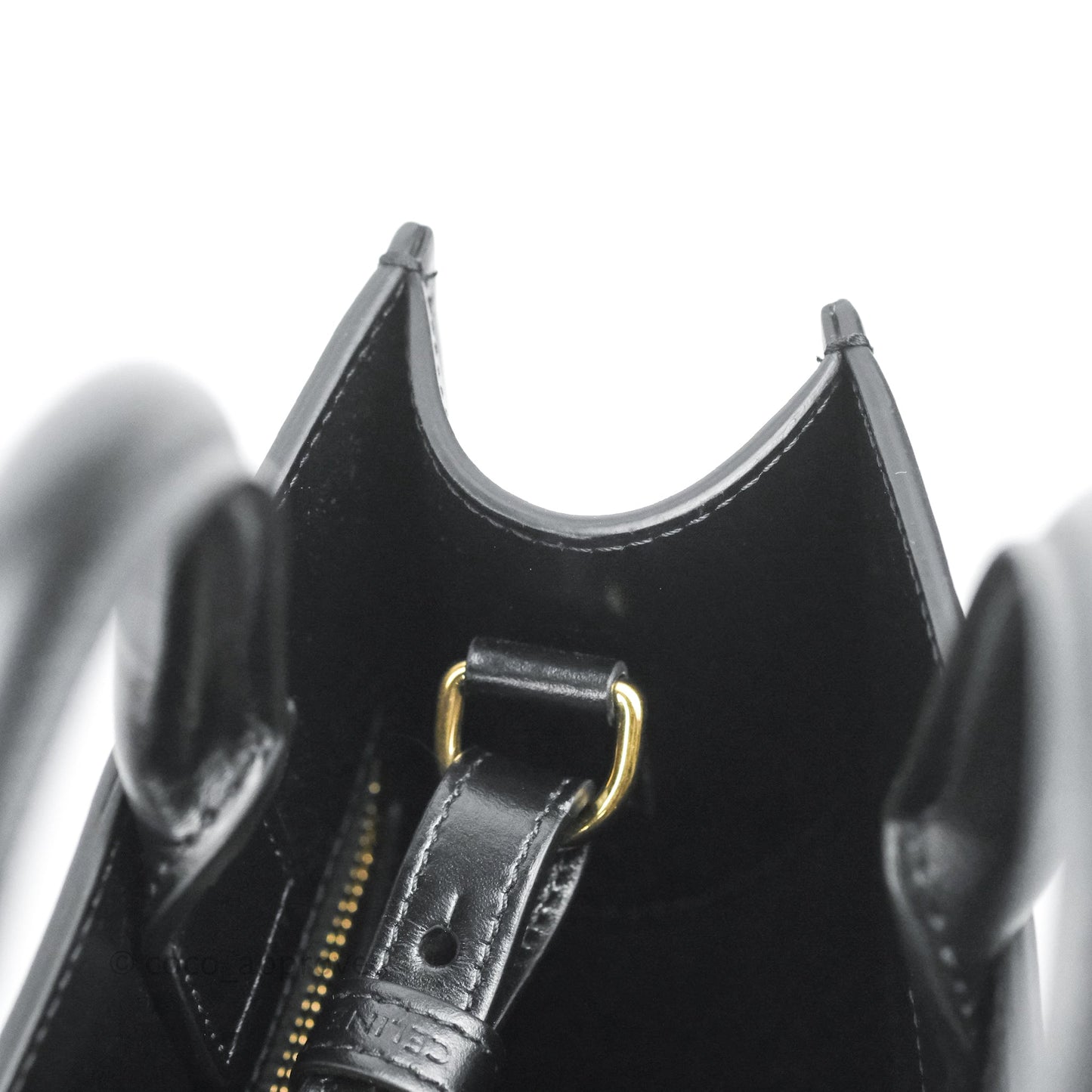 Celine Small Cabas Vertical Tote Black Textlie