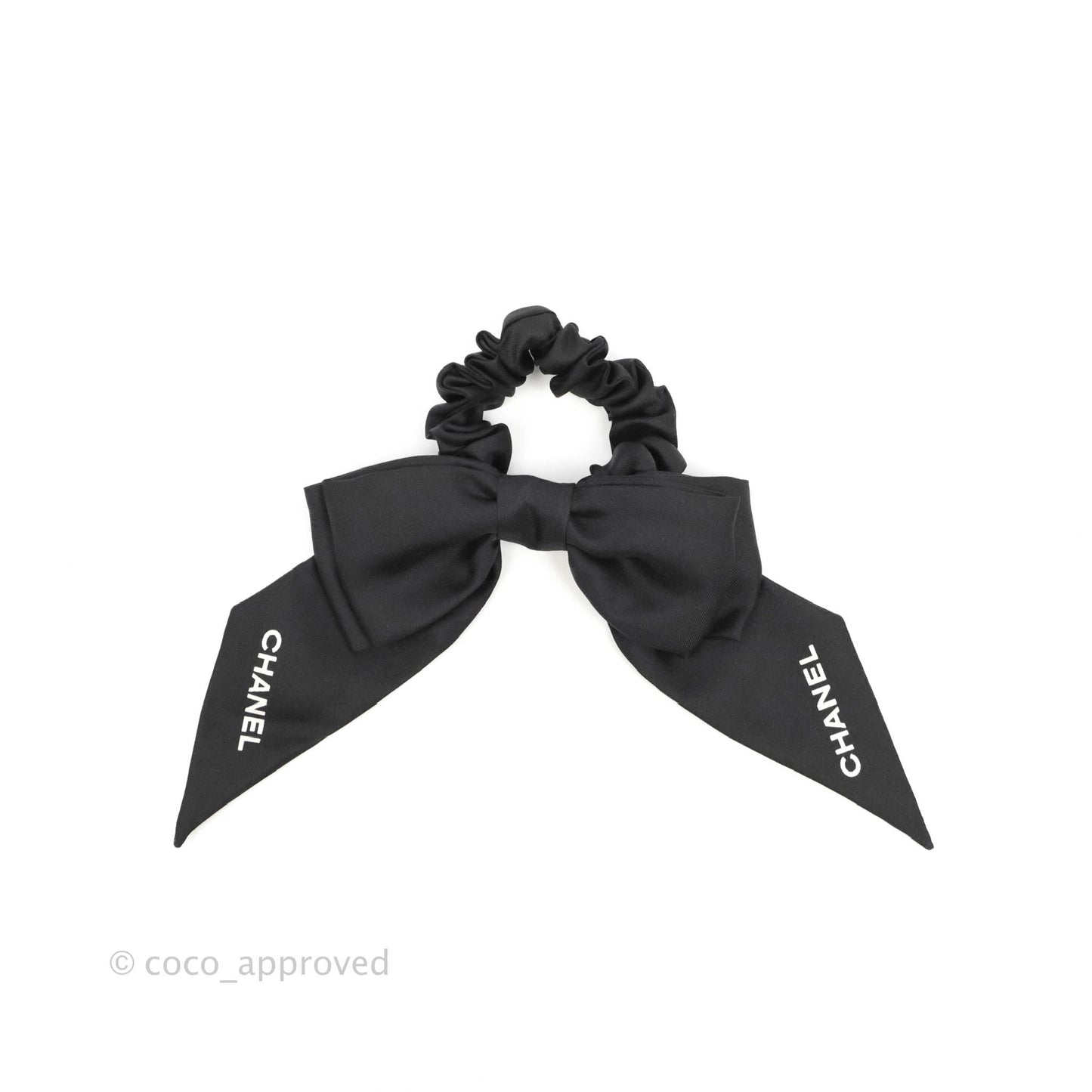 Chanel Bow Silk Hair Accessory Black