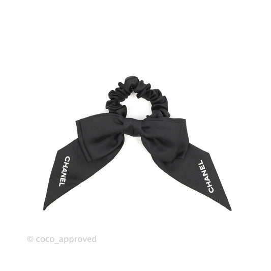 Chanel Bow Silk Hair Accessory Black