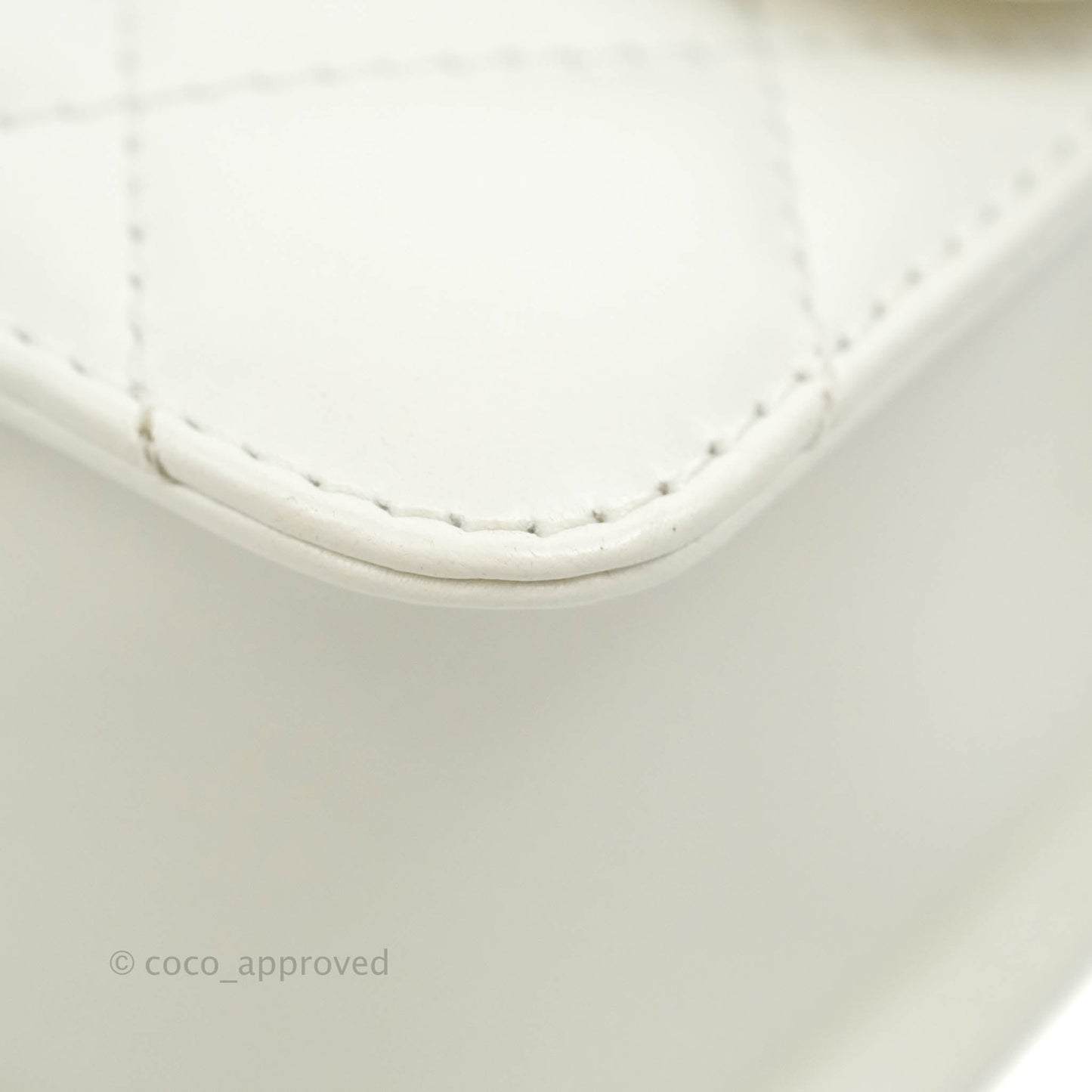 Chanel Quilted Mini Perfect Fit Adjustable White Calfskin Aged Gold Hardware