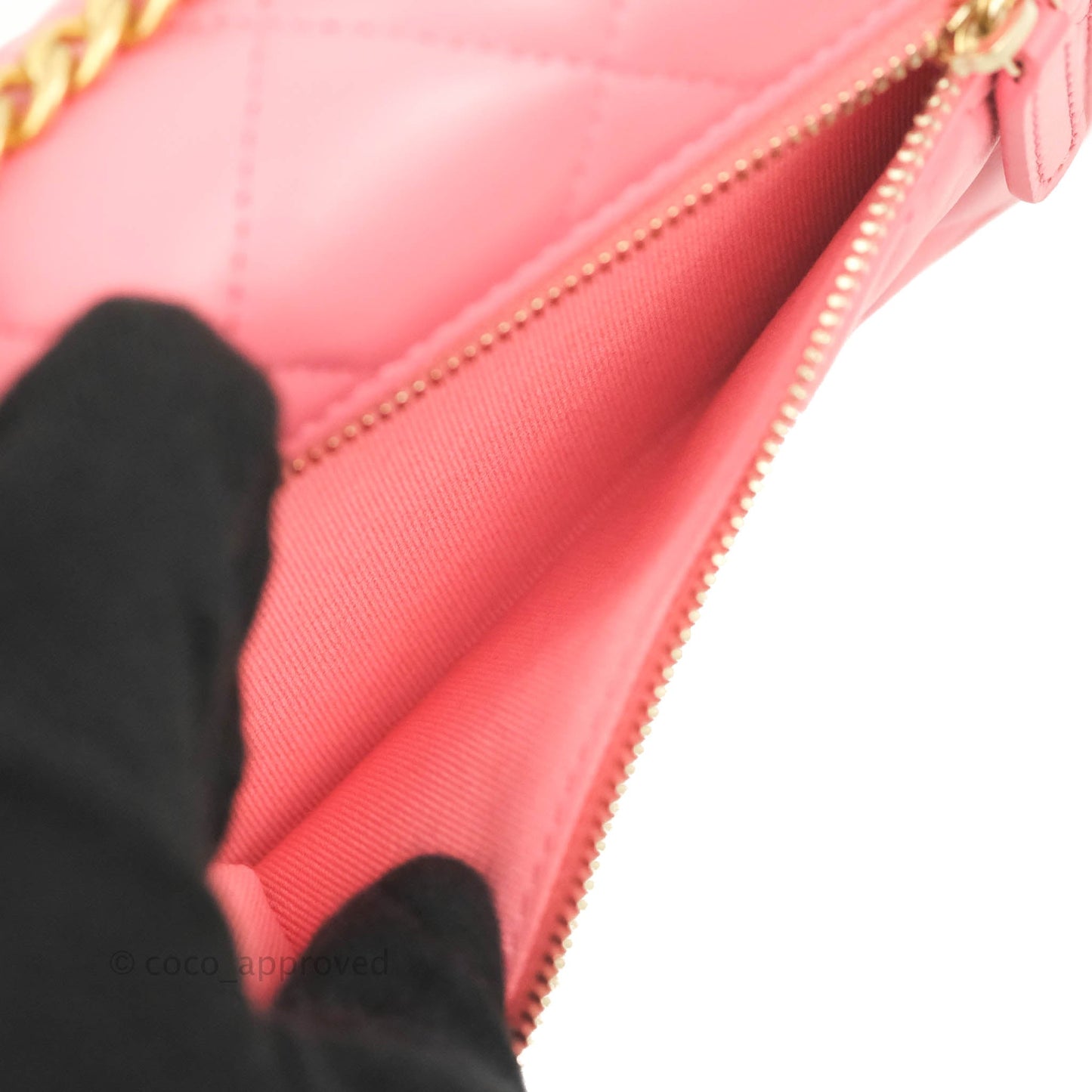 Chanel Clutch with Chain Pink Lambskin Enamel Gold Hardware