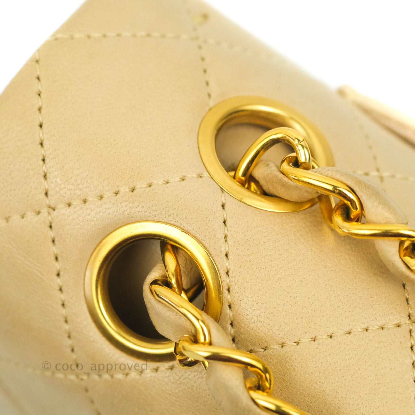 Chanel Classic Vintage Small Flap Beige Lambskin 24K Gold Hardware