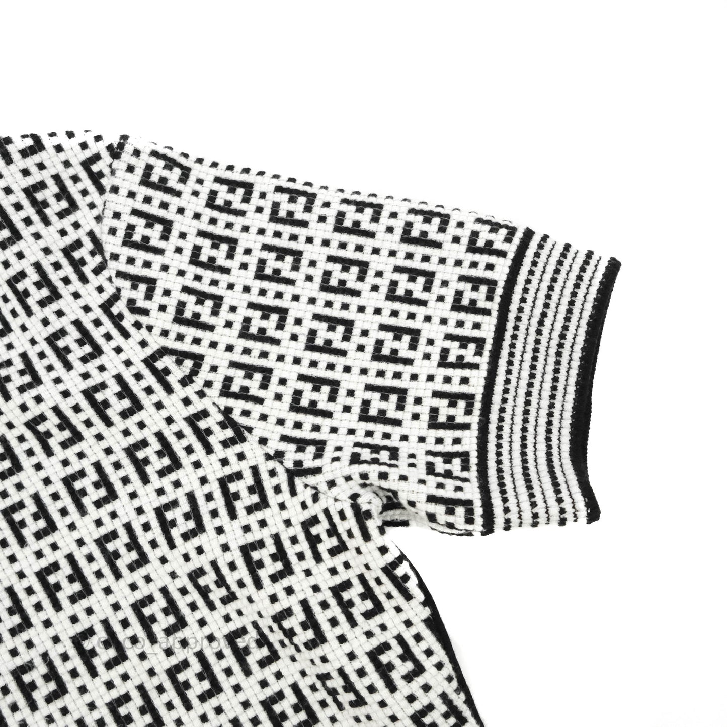 Fendi FF Pattern Woven White Top