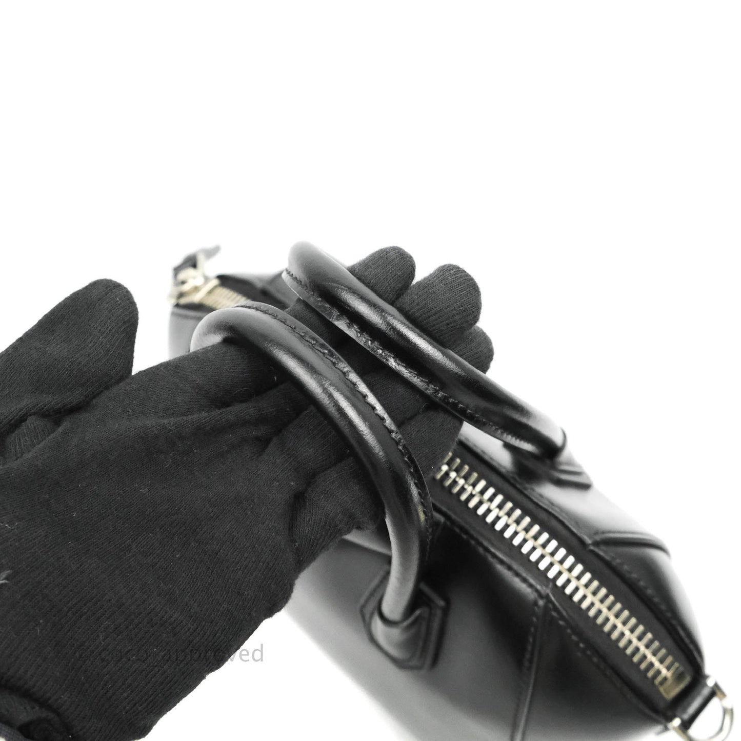 Givenchy Antigona Black Glazed Calfskin Silver Hardware