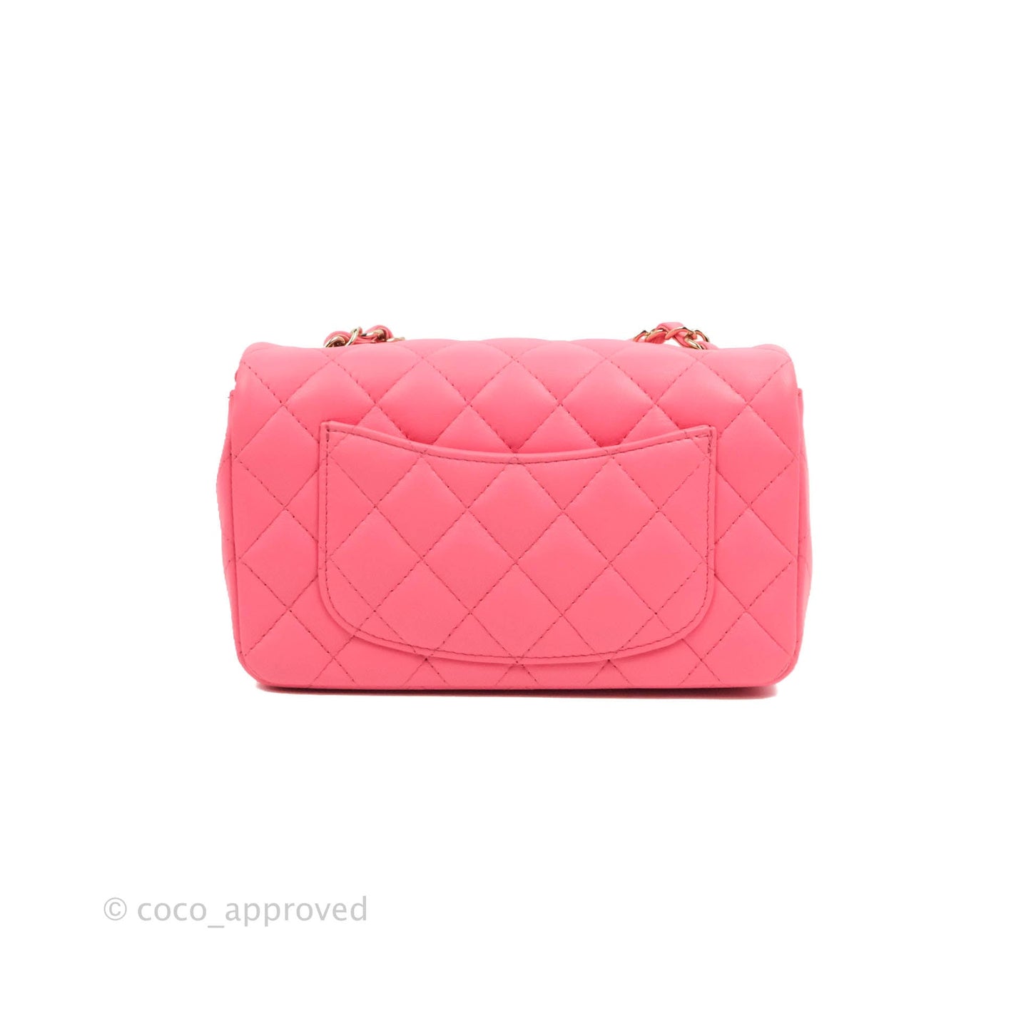 Chanel Quilted Mini Rectangular Flap Pink Lambskin Gold Hardware