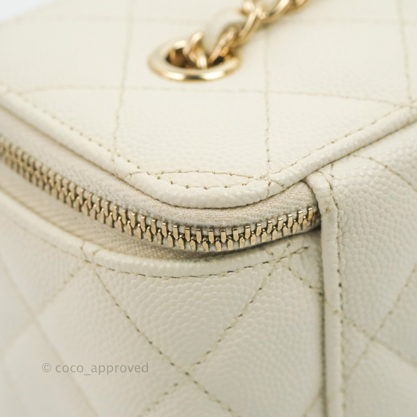 Chanel Classic Vanity with Chain Ivory Caviar Gold Hardware