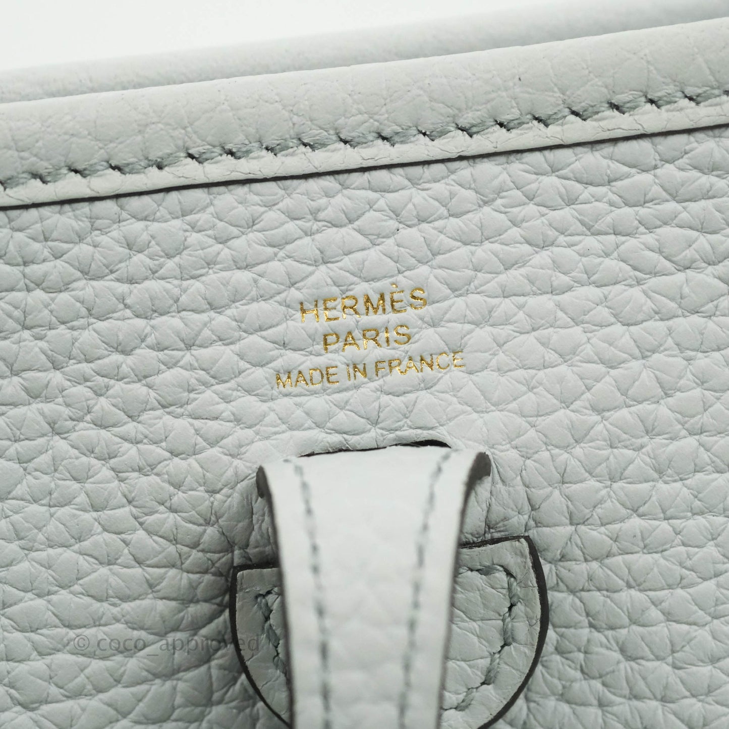 Hermès Mini Evelyne Amazone 16 Bleu Pale 08/ Gris Etain 8F Gold Hardware