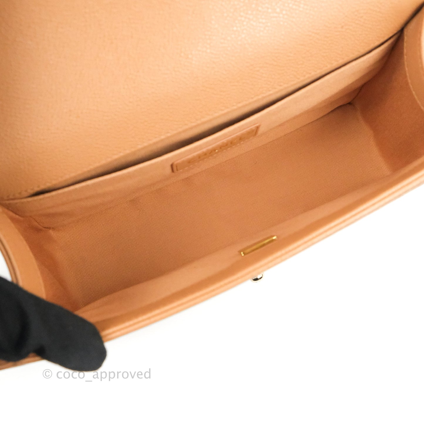 Chanel Quilted Medium Boy Caramel Caviar Gold Hardware