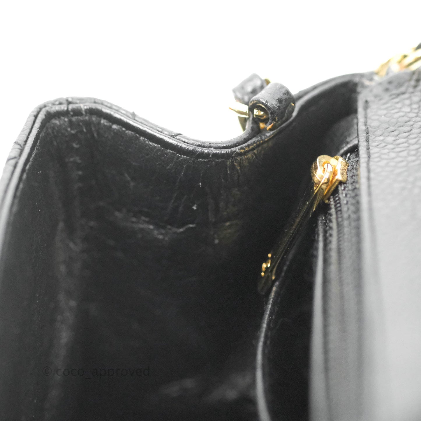 Chanel Quilted Mini Square Flap Bag Black Caviar 24K Gold Hardware