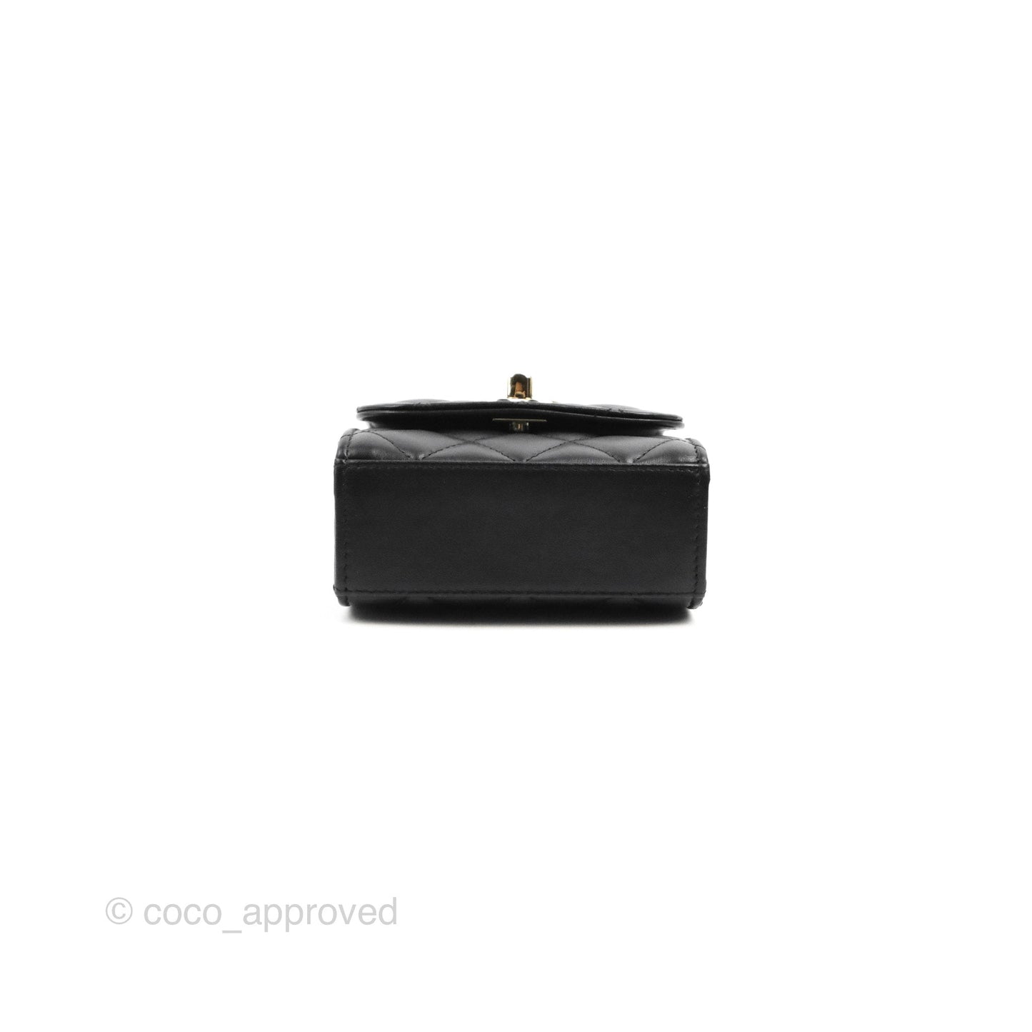 Chanel Mini Quilted Trendy CC Clutch With Chain Black Lambskin Gold Hardware