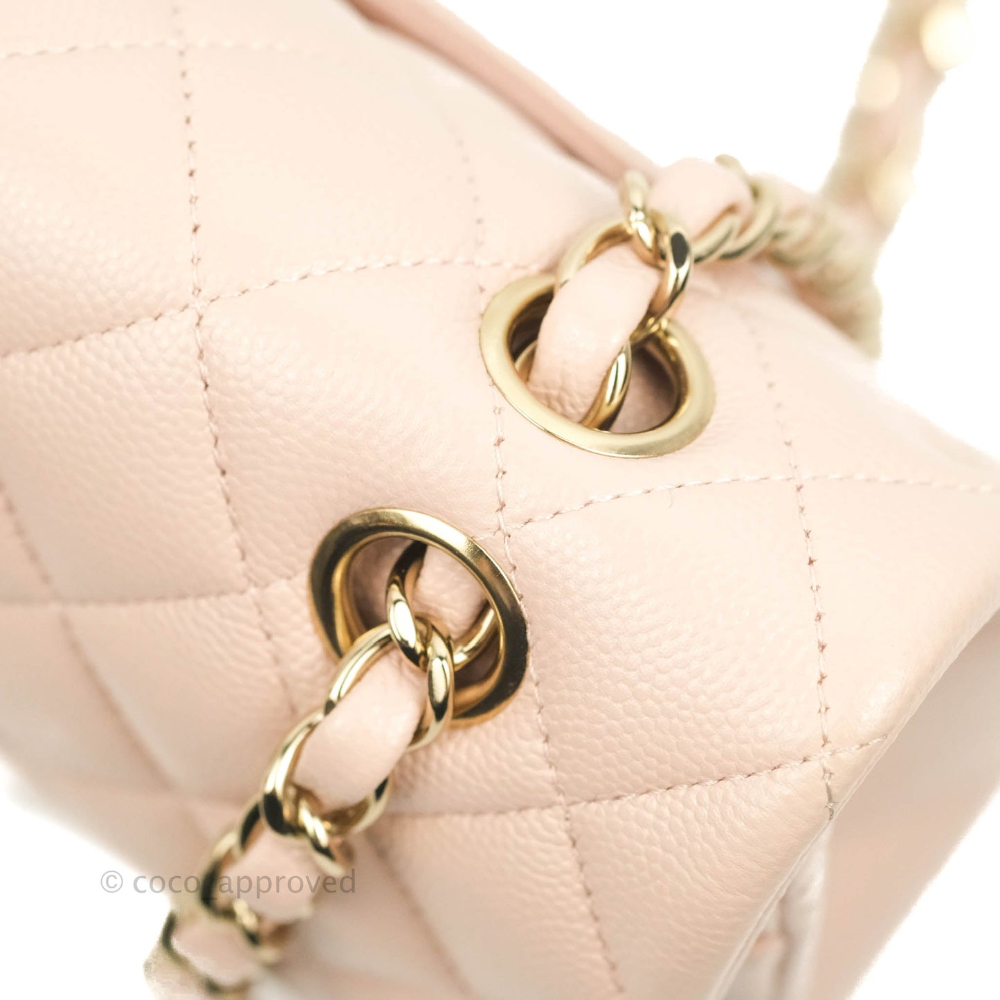 Chanel Small Classic Quilted Flap Rose Clair Pink Caviar Gold Hardware 21C