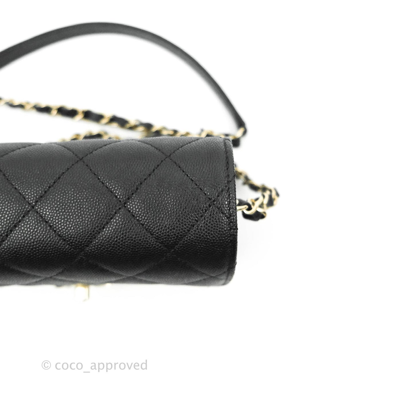 Chanel Quilted Small Like The Wallet Flap Black Caviar Light Gold Hardware 22C