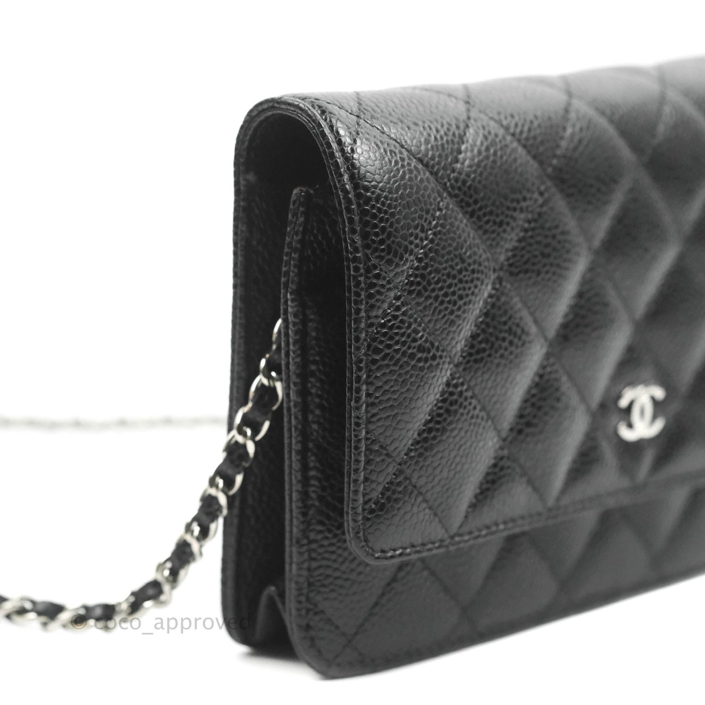 Chanel Quilted Classic WOC Black Caviar Silver Hardware