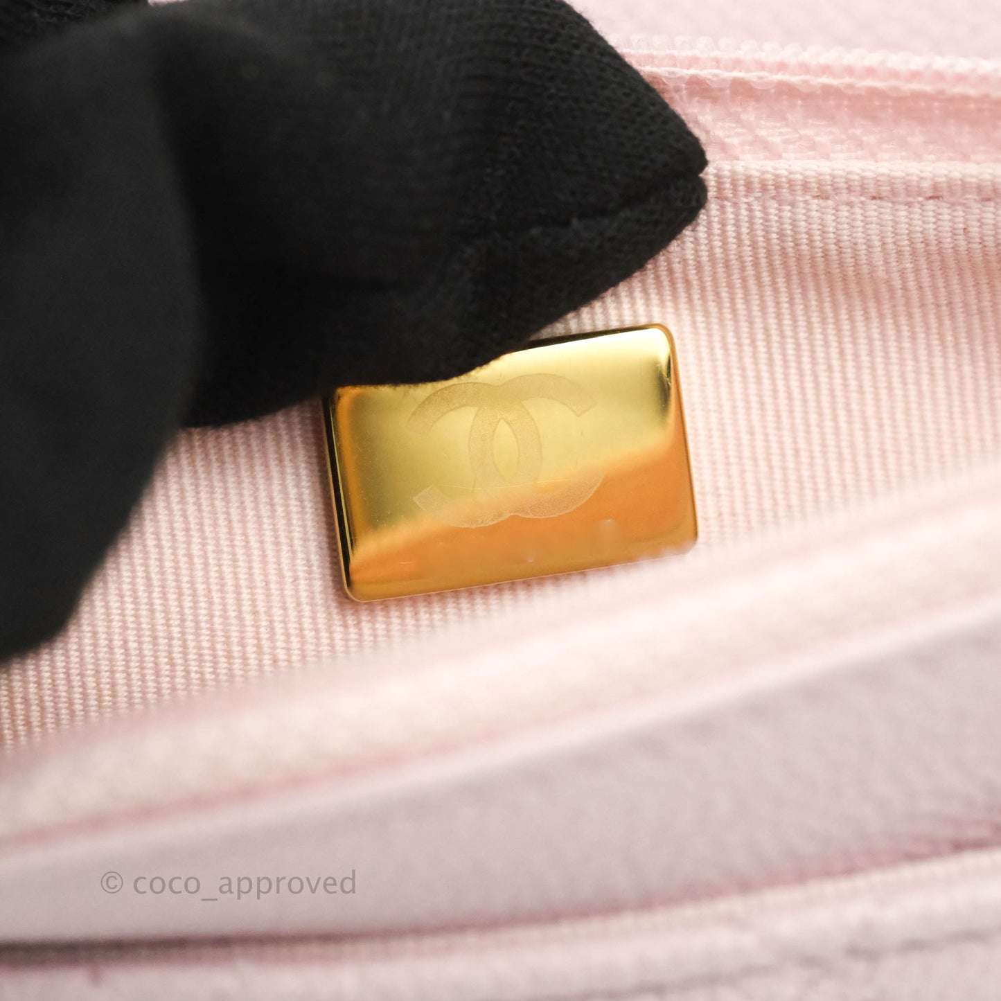 Chanel Quilted CC Chain Wallet on Chain WOC Light Pink Caviar Gold Hardware 22P