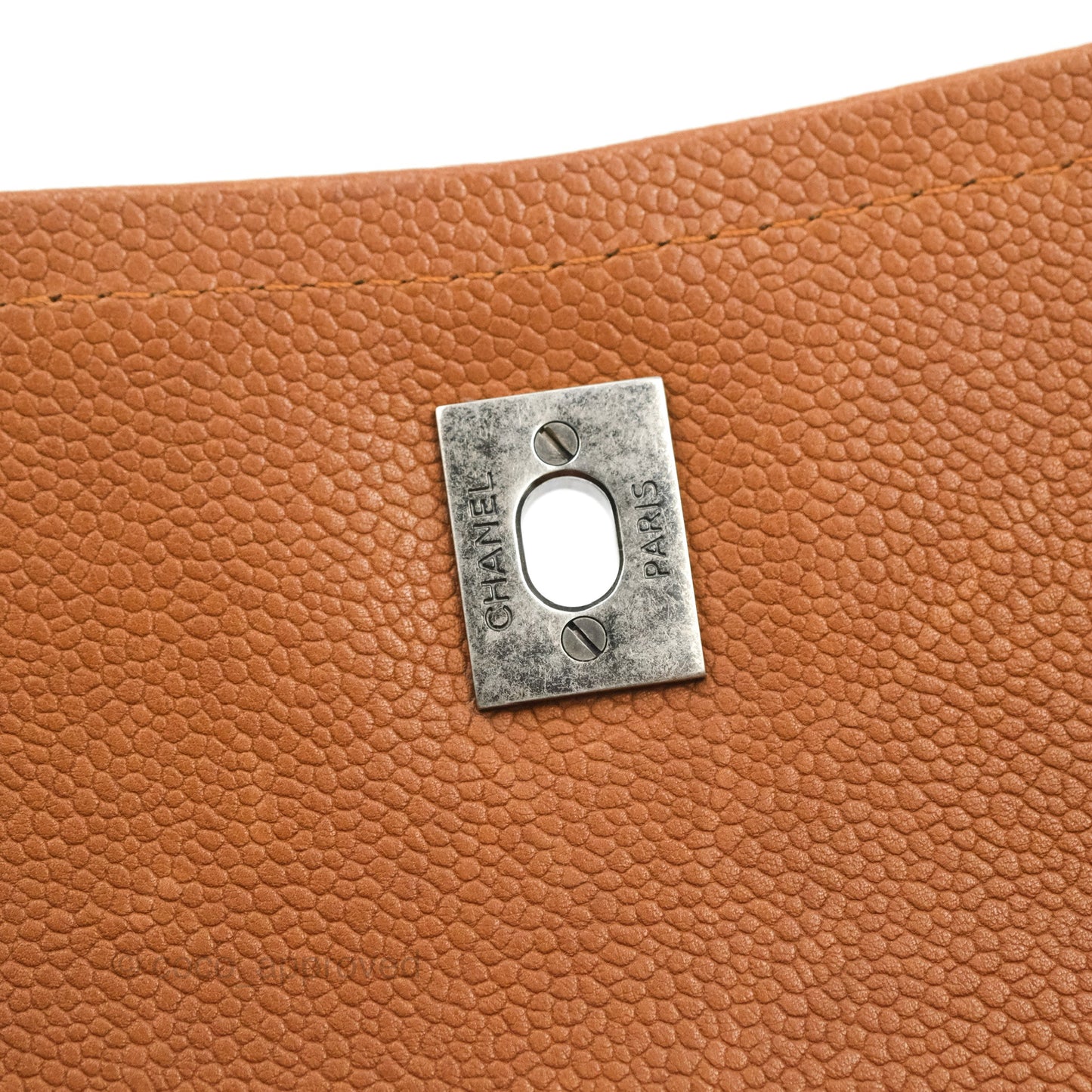 Chanel Flap Bag Quilted Caramel Brown Caviar Ruthenium Hardware