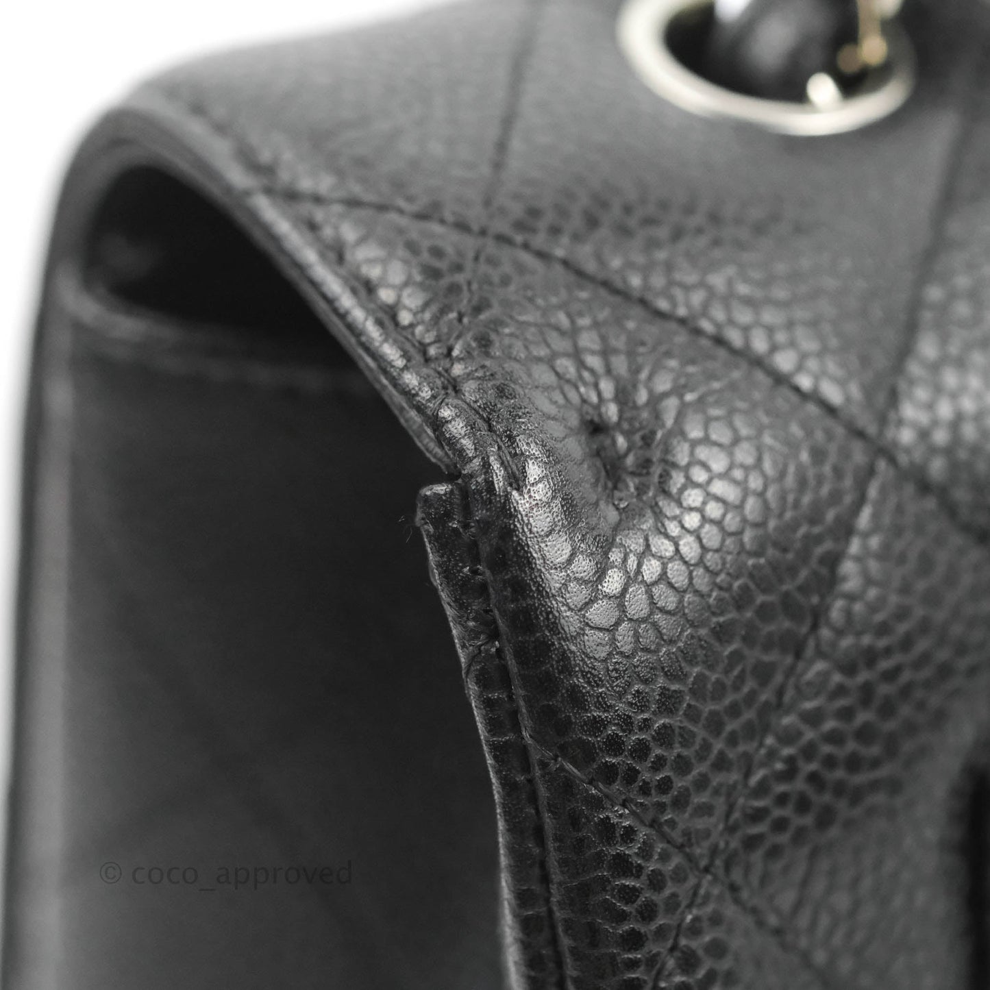 Chanel Jumbo Single Flap Black Caviar Silver Hardware⁣⁣