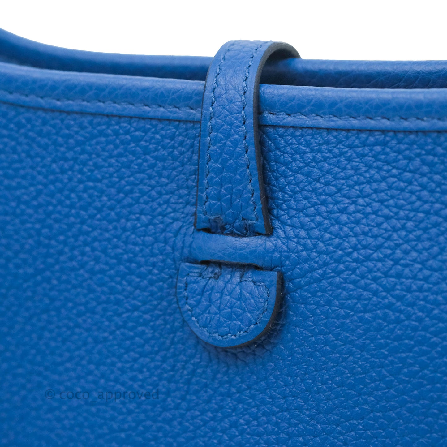 Hermès Clemence Mini Evelyne Blue Hydra Gold Hardware