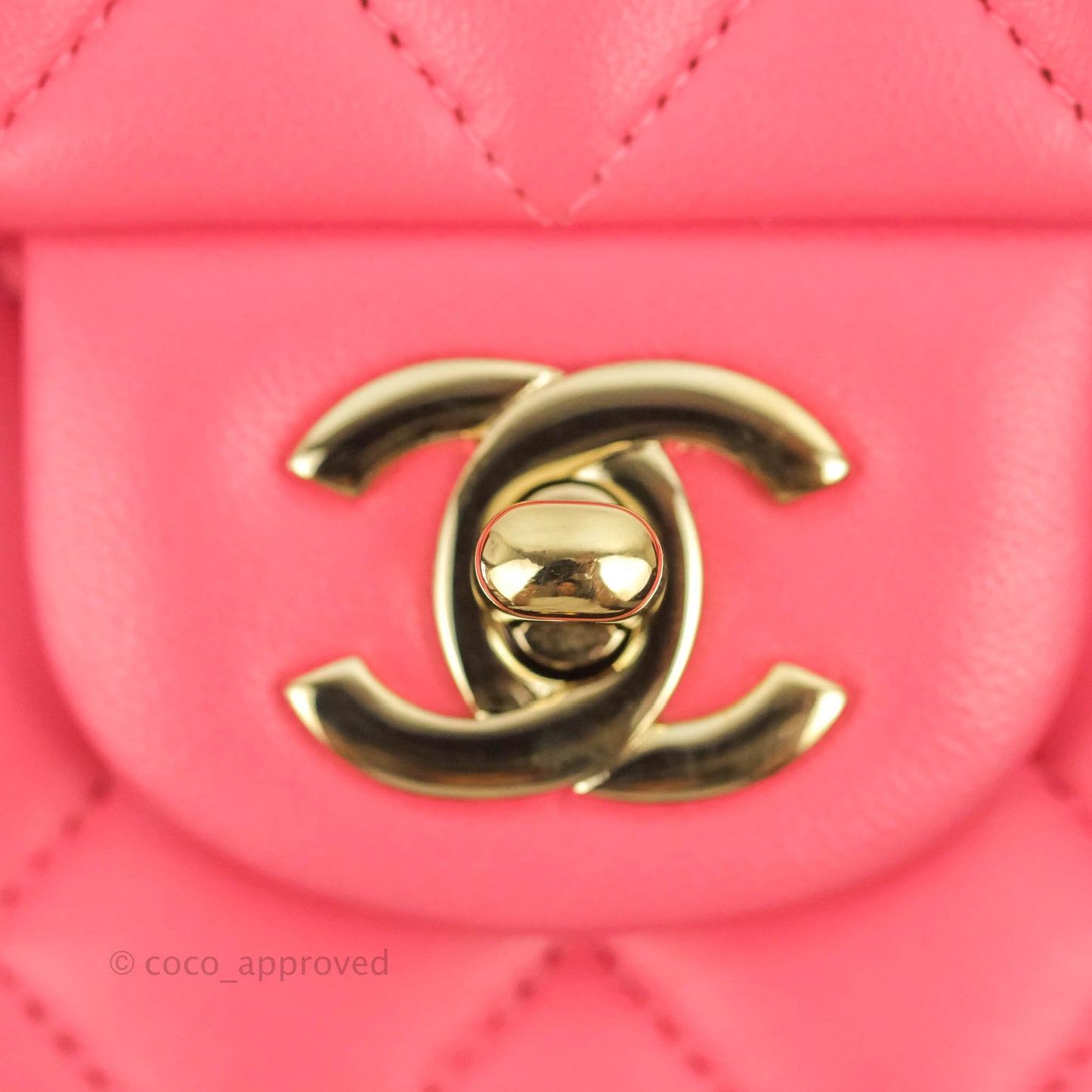 Chanel Small Classic Quilted Flap Rosy Pink Lambskin Gold Hardware