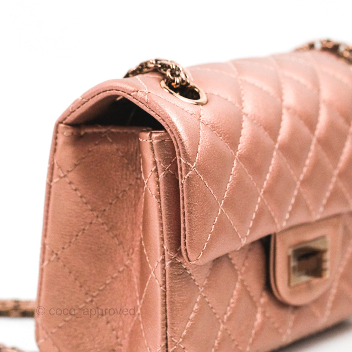 Chanel Mini Reissue 224 Metallic Calfskin Rose Gold