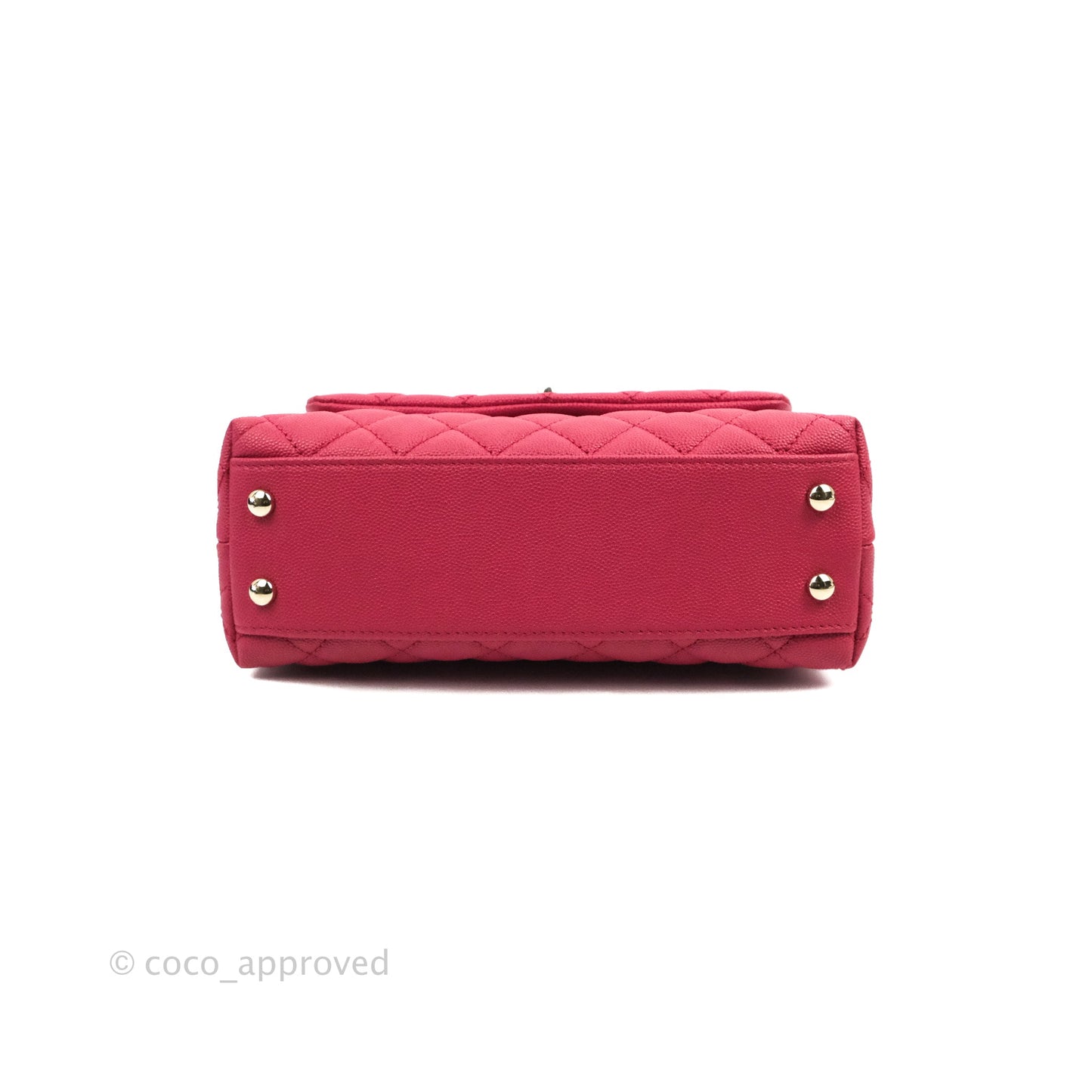 Chanel Small Coco Handle Quilted Cherry Red Caviar Gold Hardware