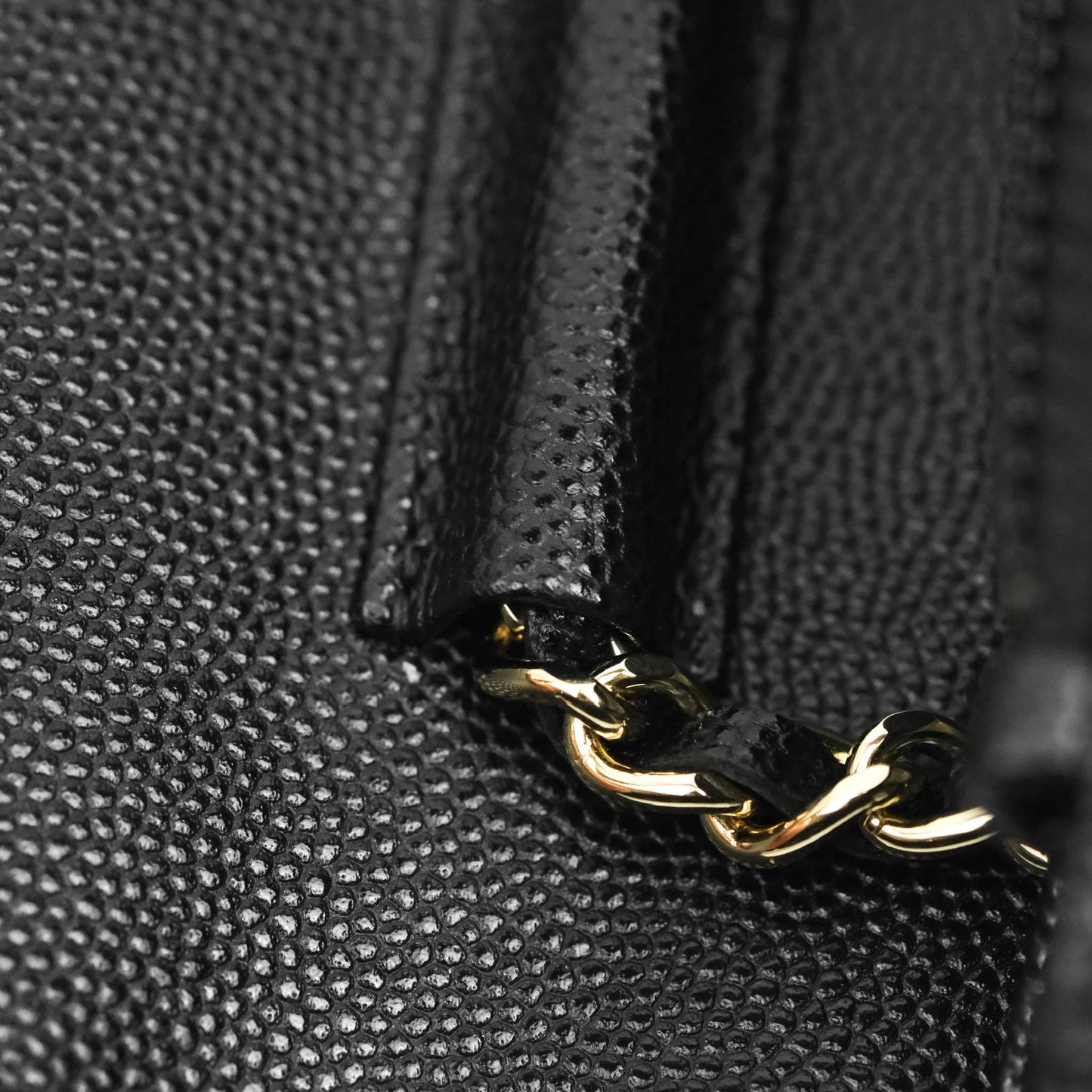 Chanel Quilted WOC Black Caviar Gold Hardware With Charms