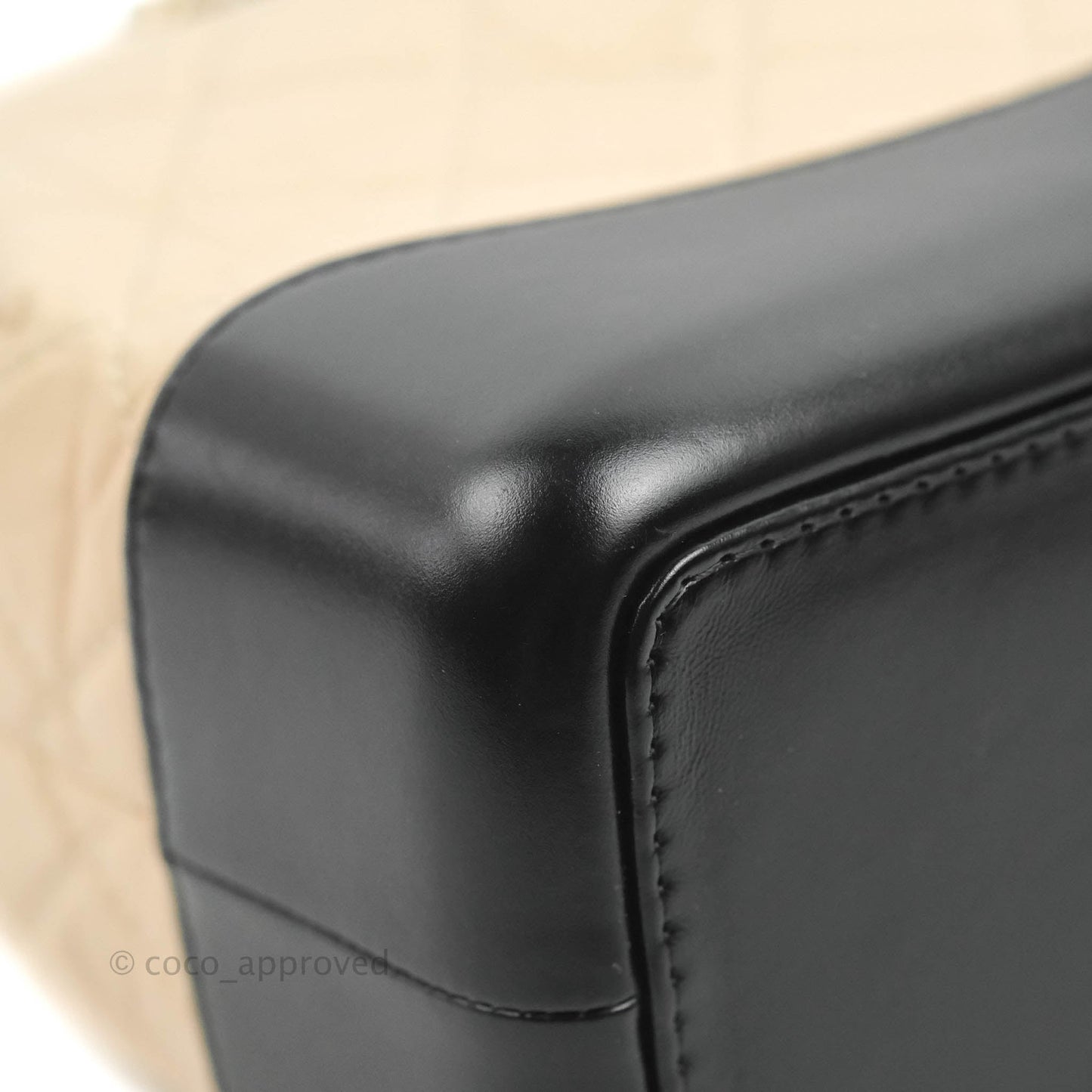 Chanel Small Gabrielle Backpack Beige Black Aged Calfskin