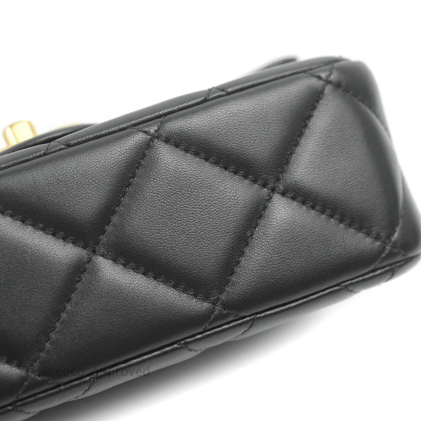 Chanel Quilted My Perfect Mini With Pearl Black Lambskin Gold Hardware