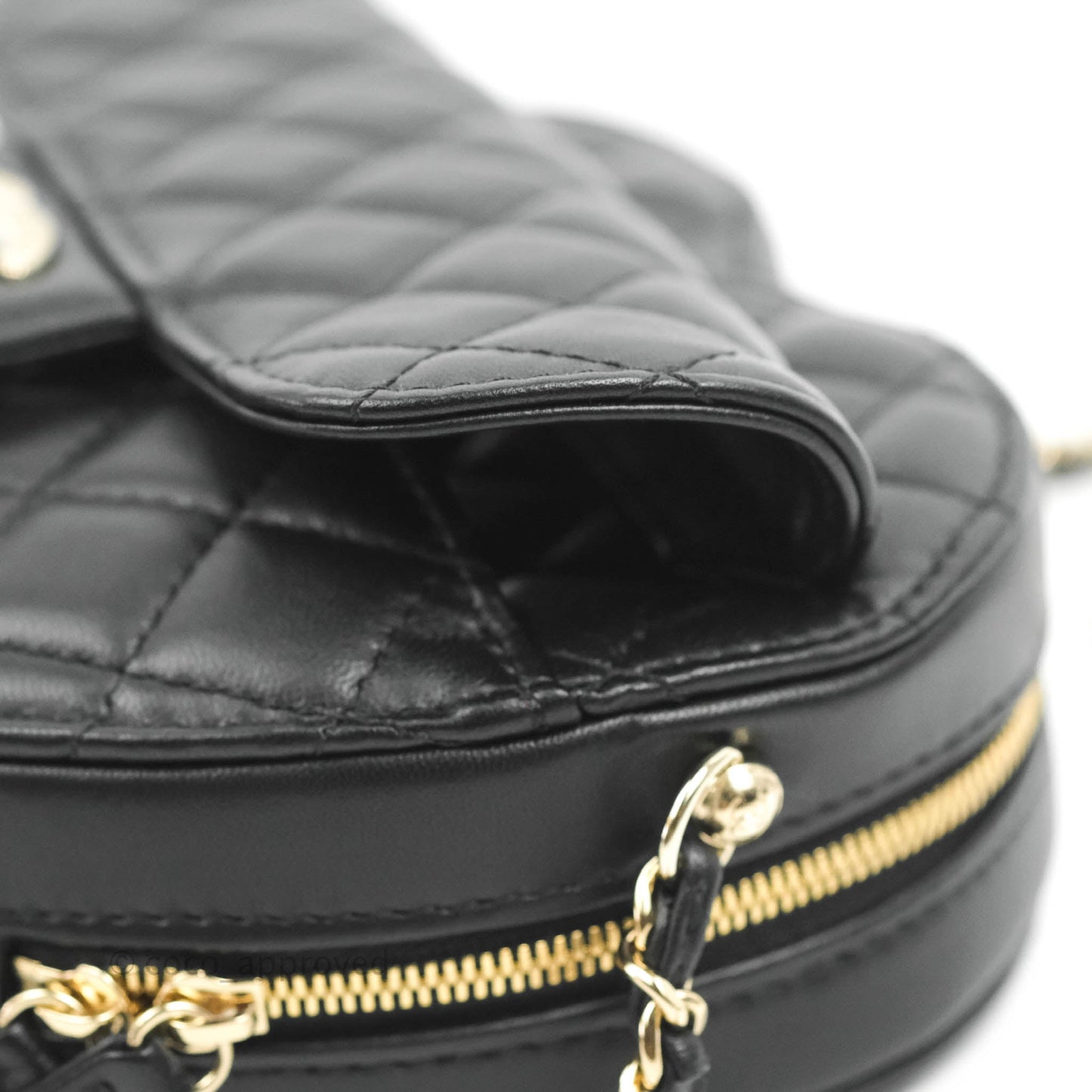 Chanel Large Heart Bag Black Lambskin Gold Hardware 22S
