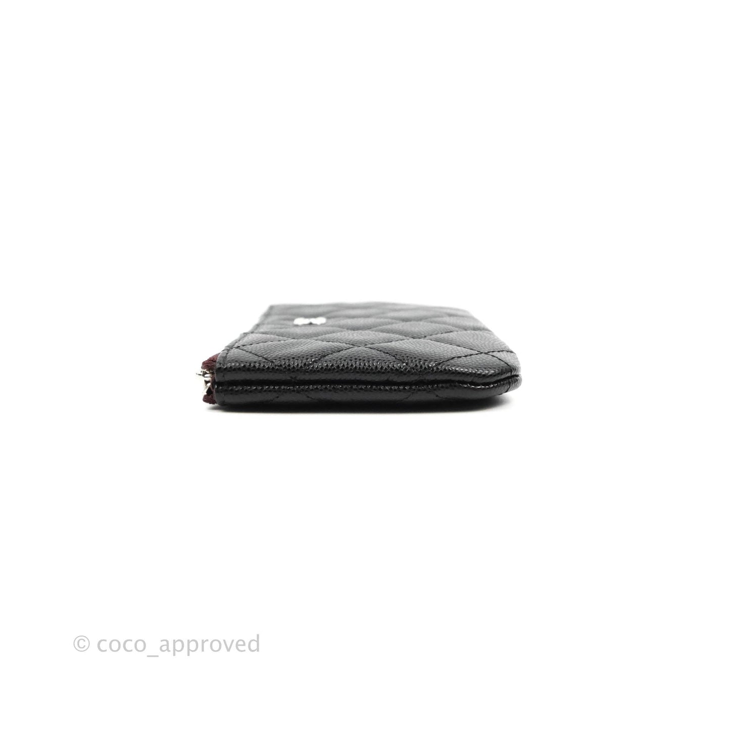 Chanel Quilted Mini O Case Black Caviar Silver Hardware