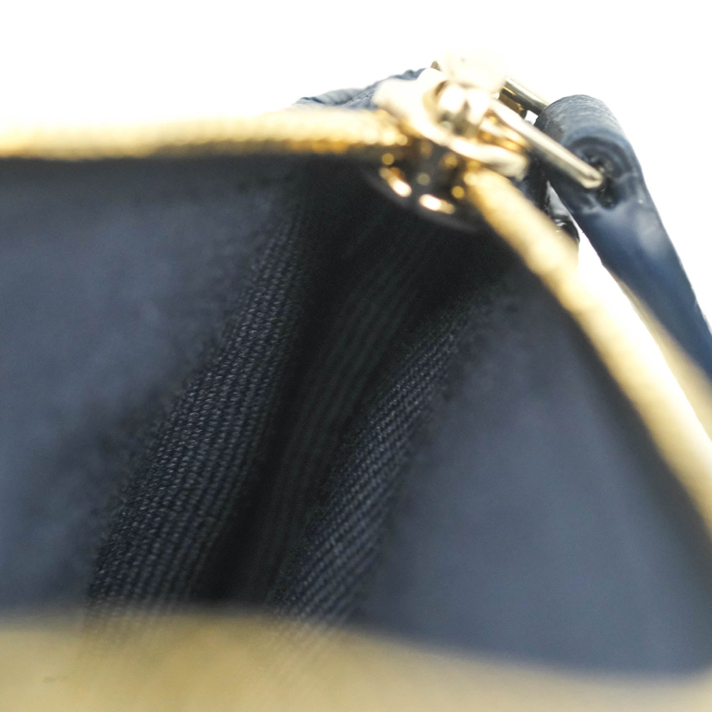 Chanel Mini Quilted O Case Navy Caviar Gold Hardware