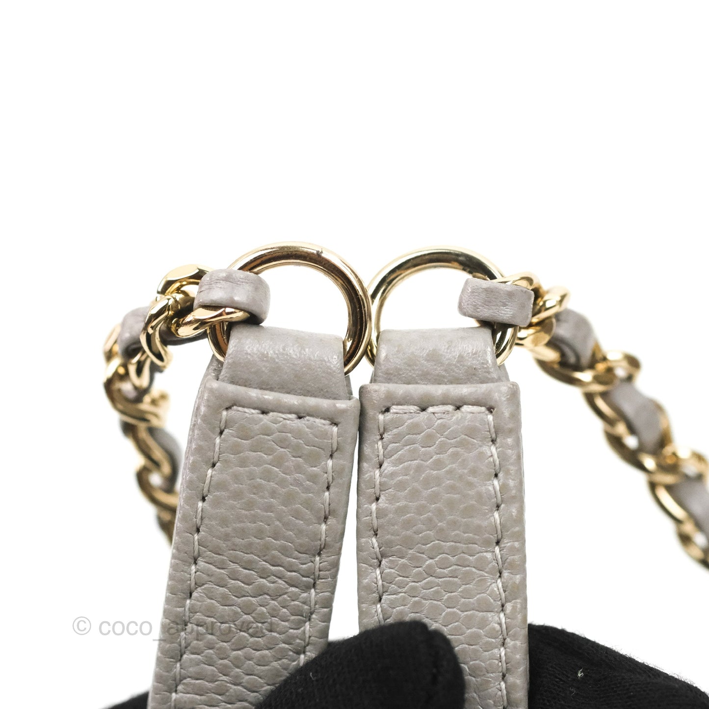 Chanel Business Affinity Drawstring Bucket Bag Grey Caviar Gold Hardware