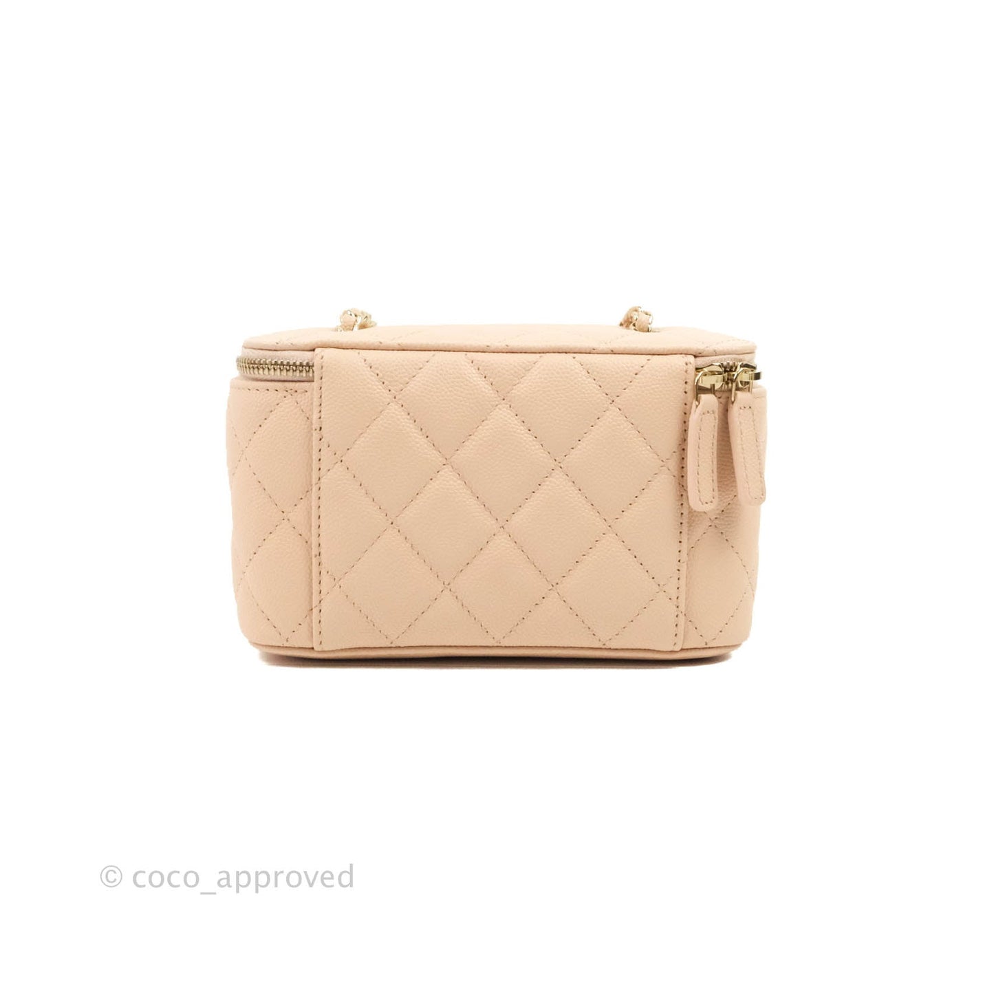 Chanel Vanity with Classic Chain Light Beige Caviar Gold Hardware 22C