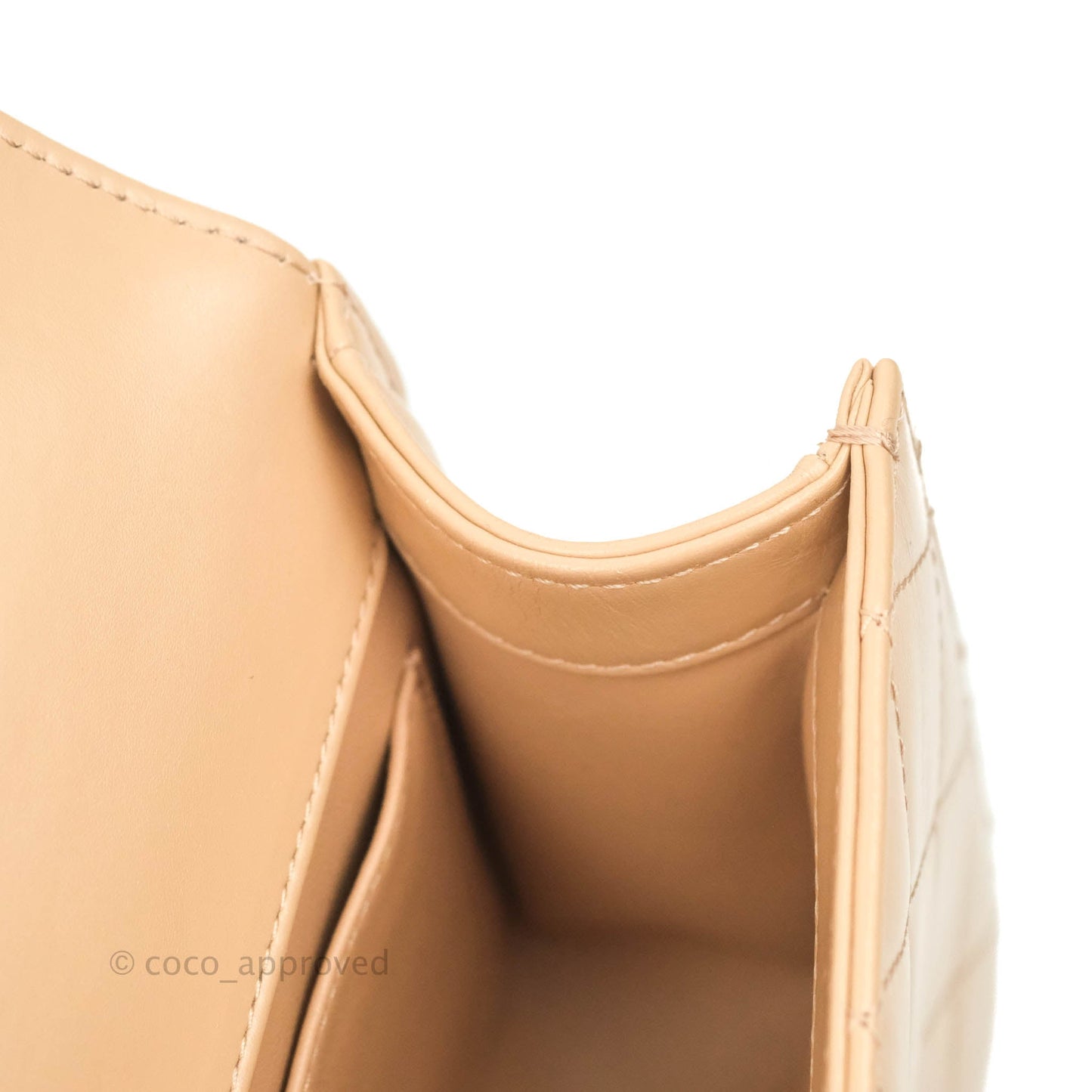Chanel Quilted Perfect Fit Adjustable Beige Calfskin Gold Hardware 21A