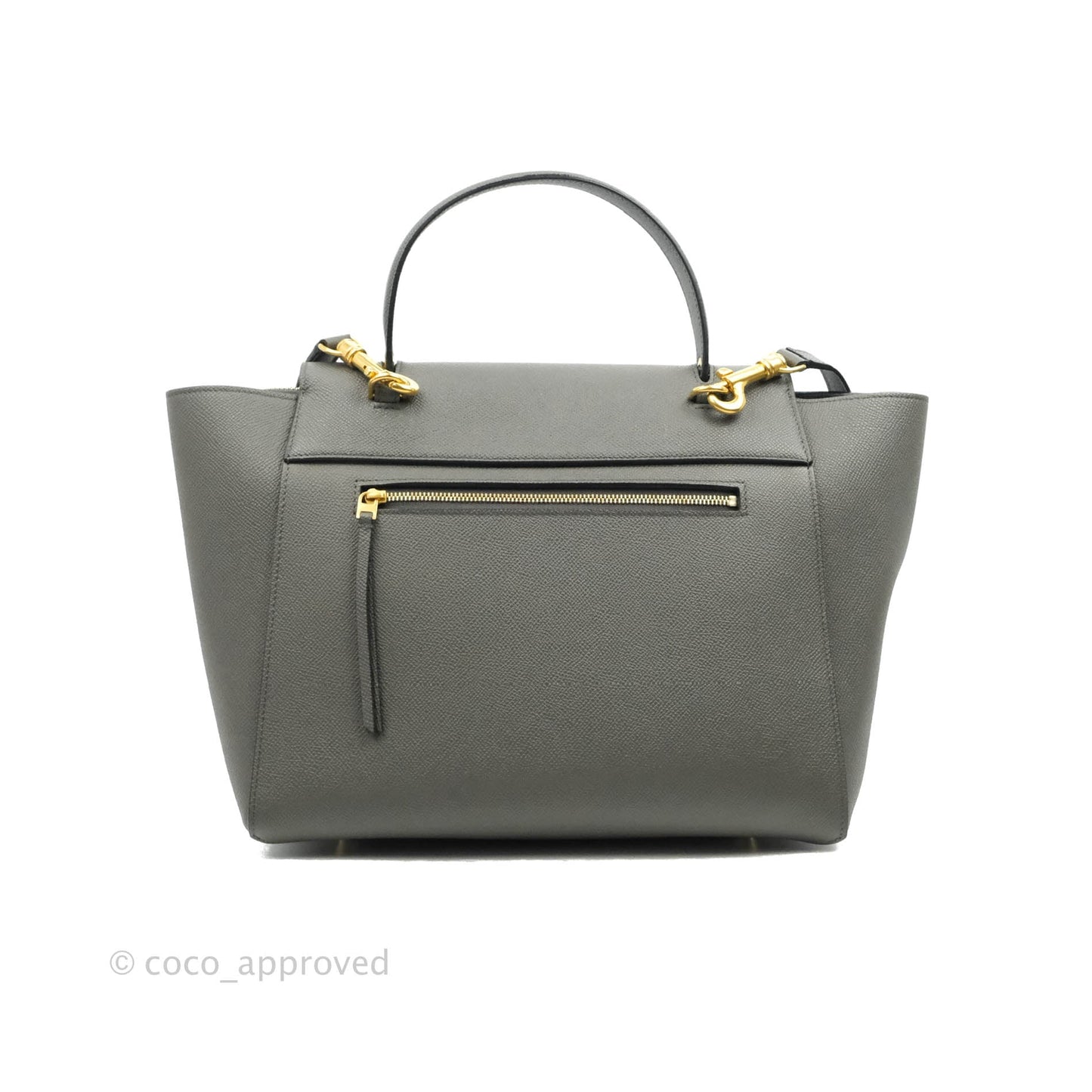 Celine Mini Belt Bag Grey Grained Calfskin Gold Hardware