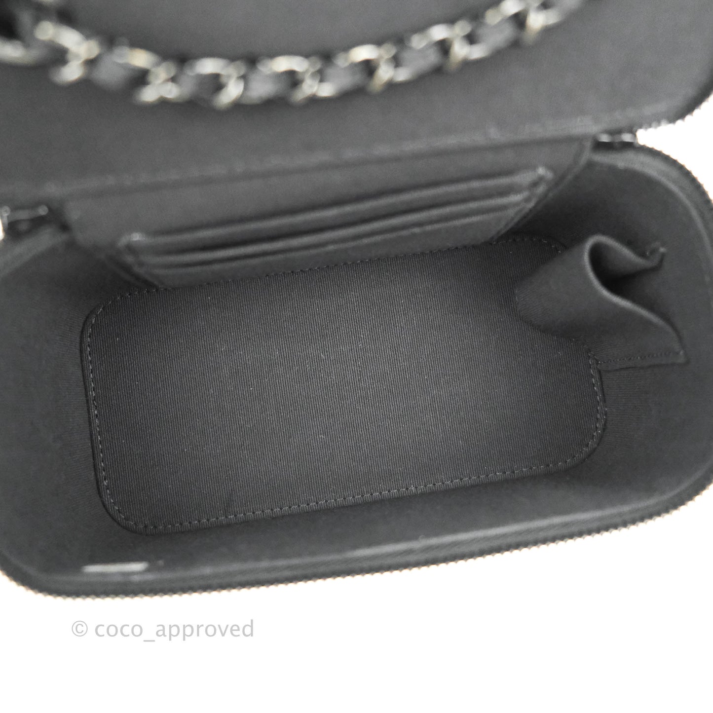 Chanel Vanity with Classic Chain Black Velvet Black Hardware