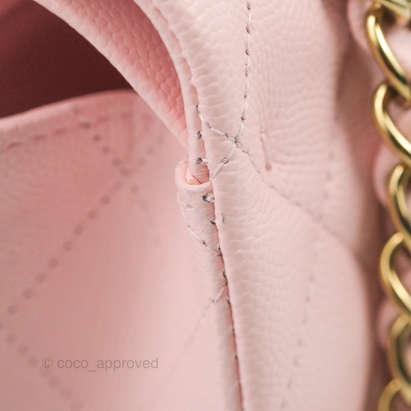 Chanel Small S/M Classic Quilted Flap Pink Caviar Gold Hardware 22S