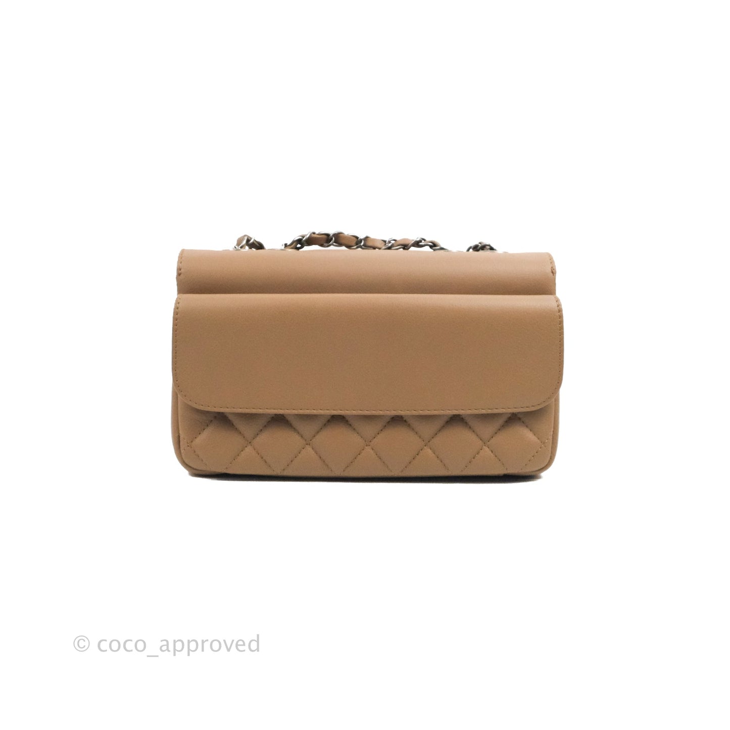 Chanel Flap Bag Dark Beige Caviar Ruthenium Hardware 17B