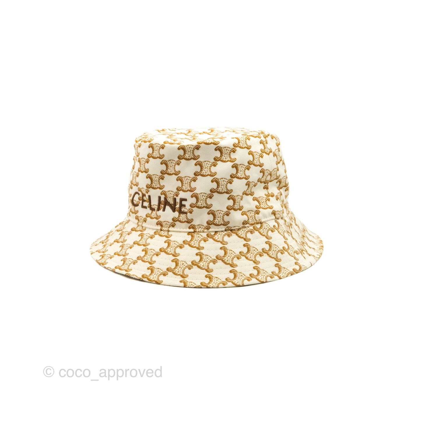 Celine Bucket Hat Triomphe Print Crème / Mordoré