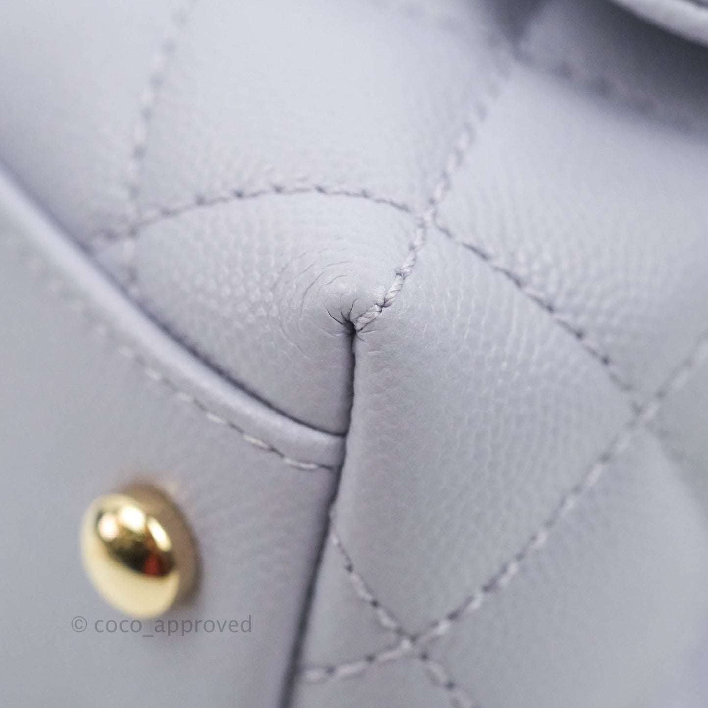 Chanel Mini Coco Handle Quilted Lilac Caviar Gold Hardware