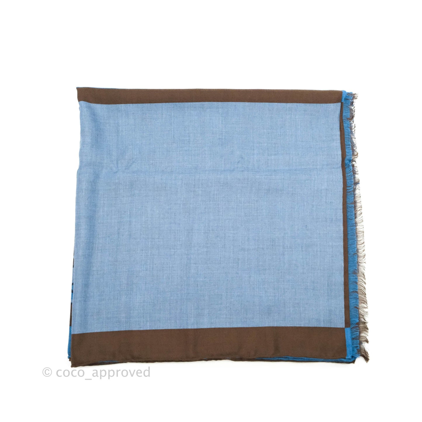 Hermès Cashmere/Silk Stole in Blue Brown