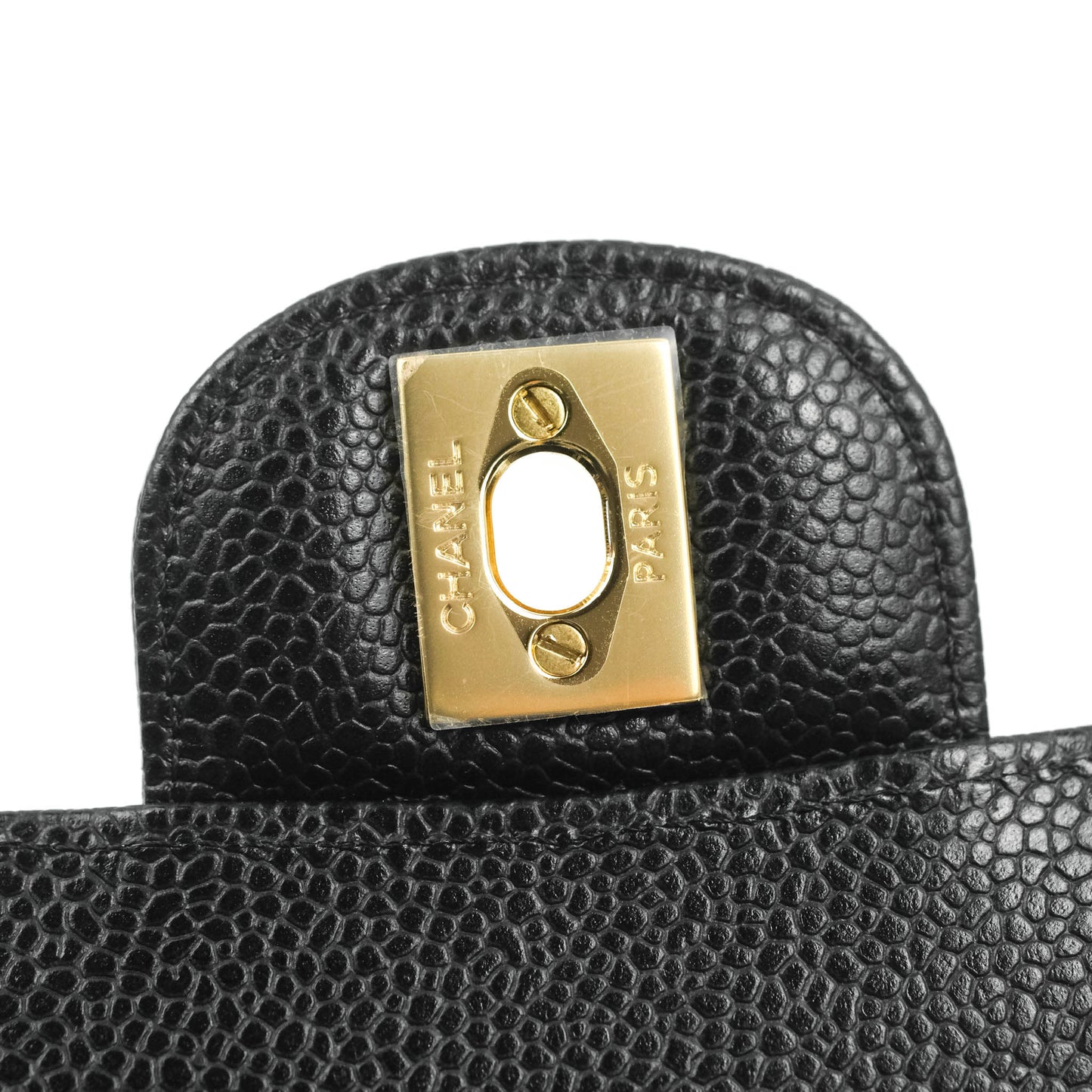 Chanel Classic M/L Medium Double Flap Black Caviar Gold Hardware