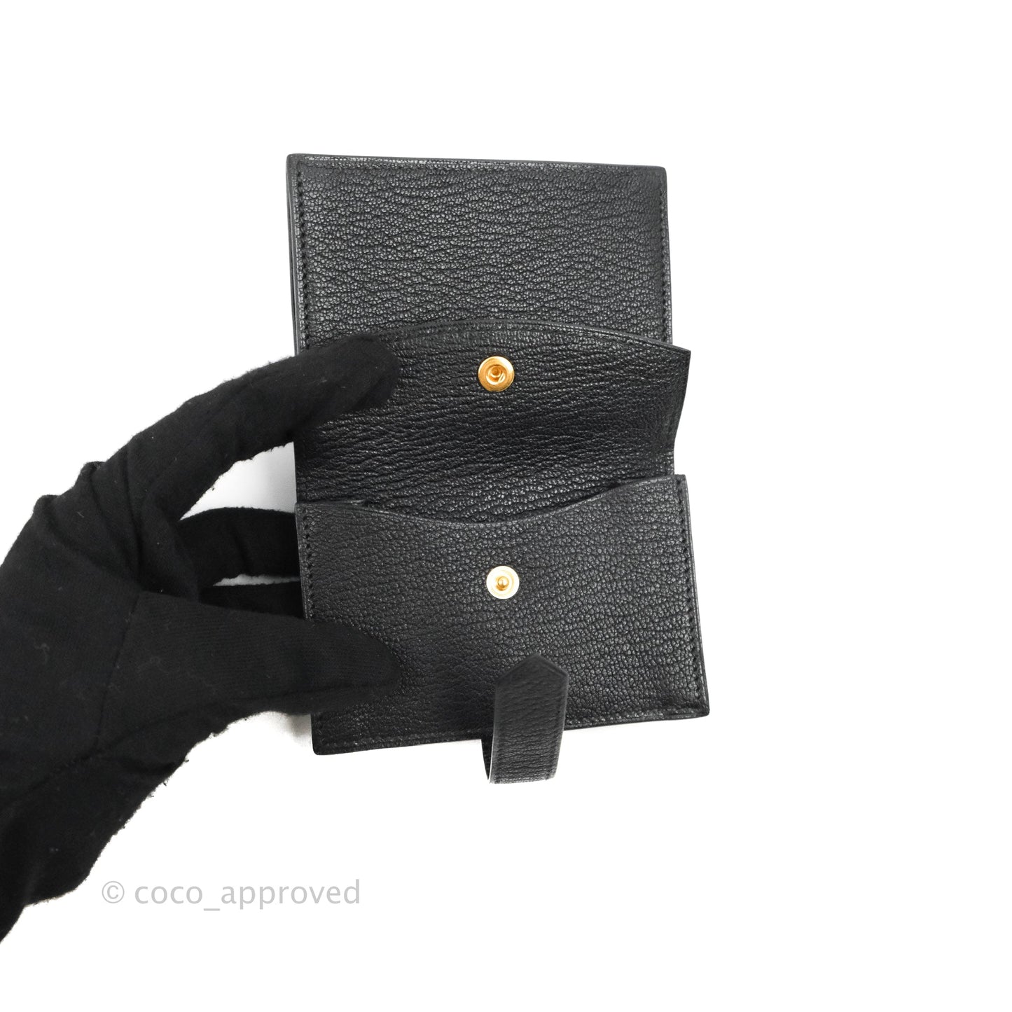 Hermes Bearn Mini Wallet Mysore Black Gold Hardware