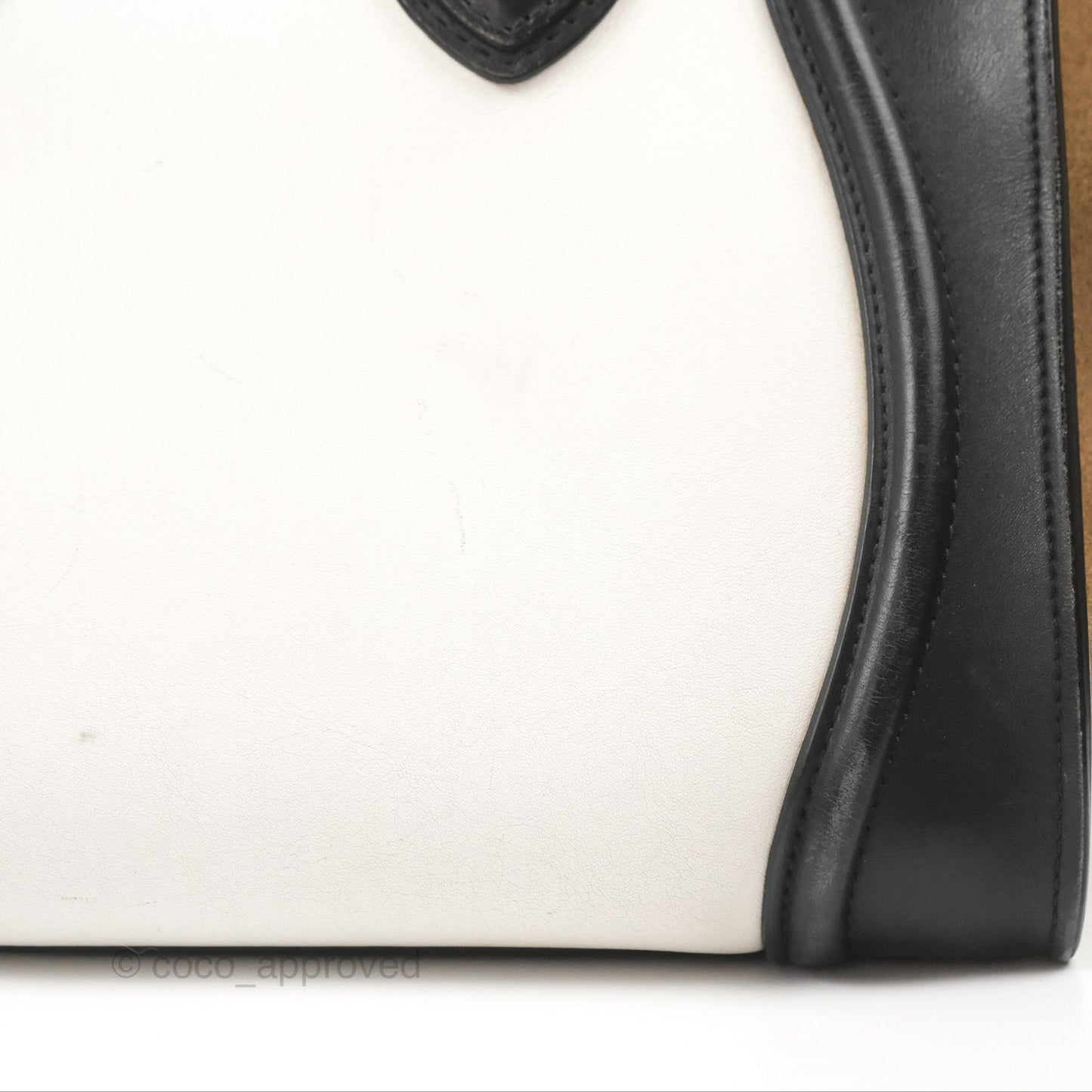 Celine Mini Luggage Bag Black/White/Brown Calfskin
