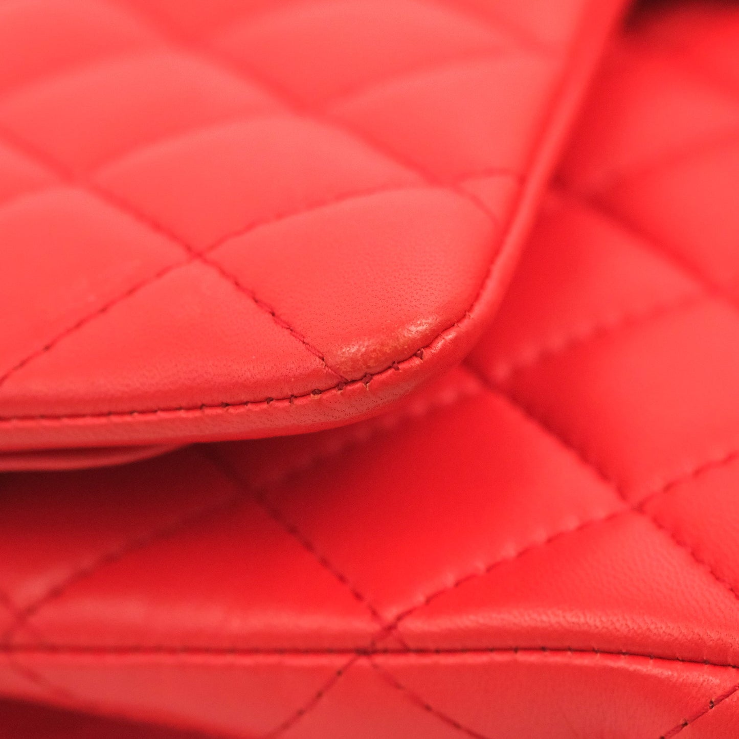 Chanel Classic M/L Medium Double Flap Red Lambskin Gold Hardware