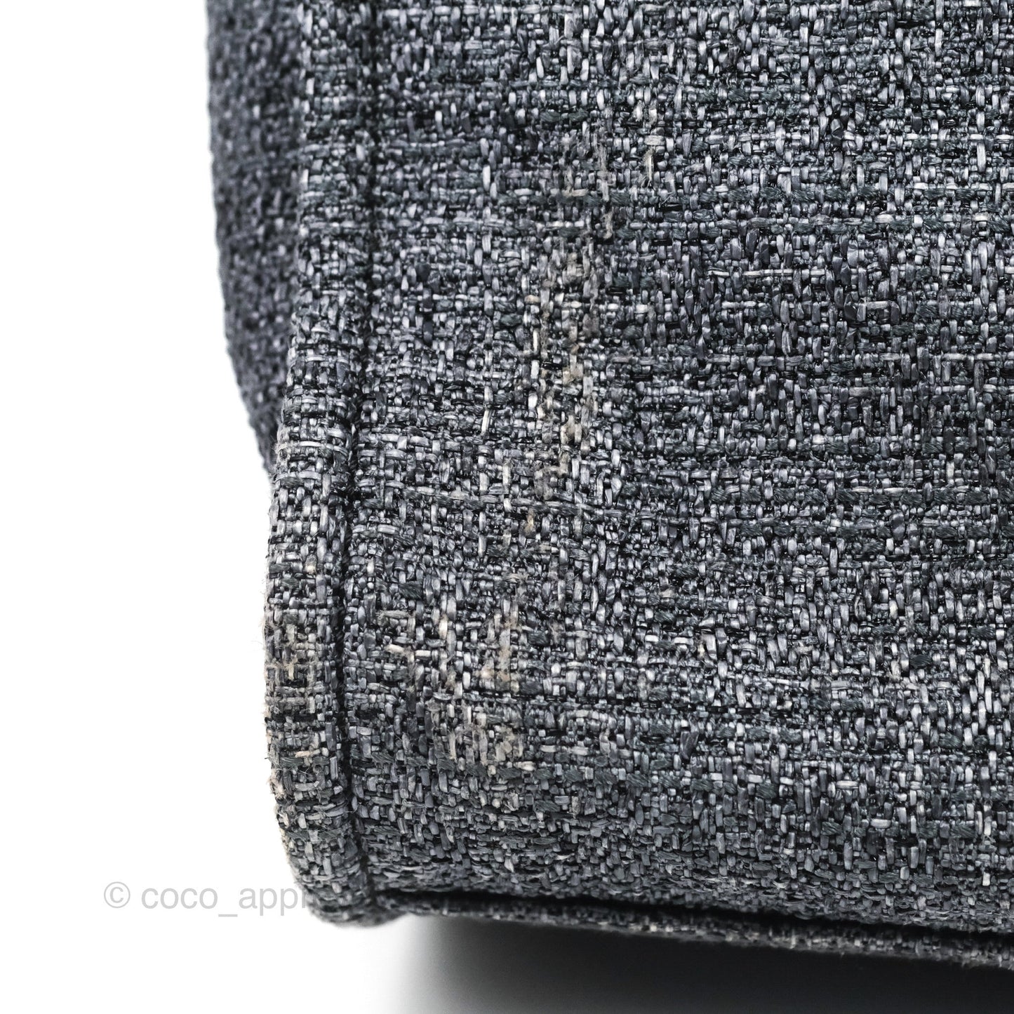 Chanel Large Deauville Charcoal Grey Canvas Gold Hardware