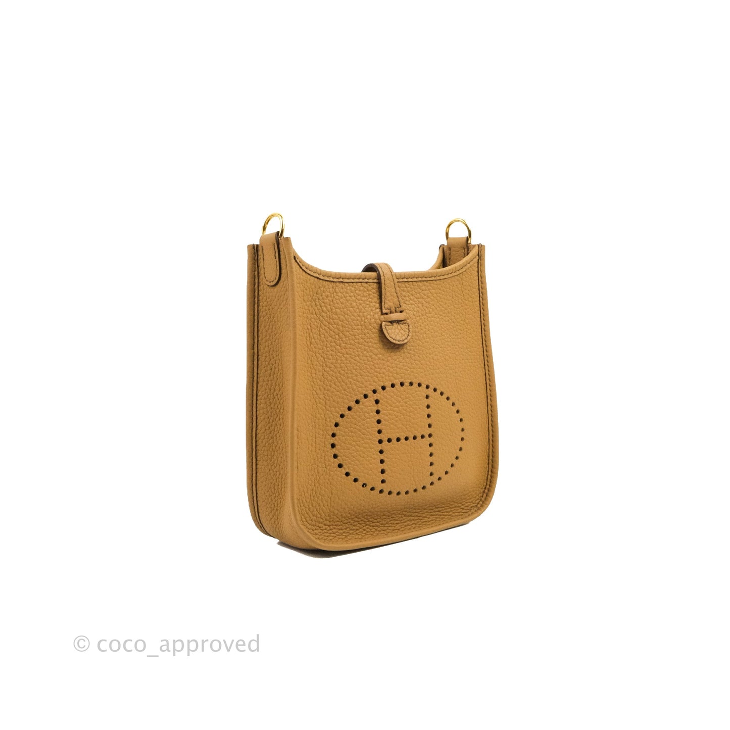 Hermès Mini Evelyne 16 Biscuit 48 Clemence Gold Hardware