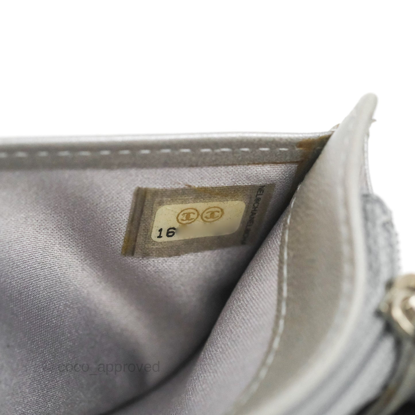 Chanel Yen Camellia Embossed Wallet Black Lambskin Silver Hardware
