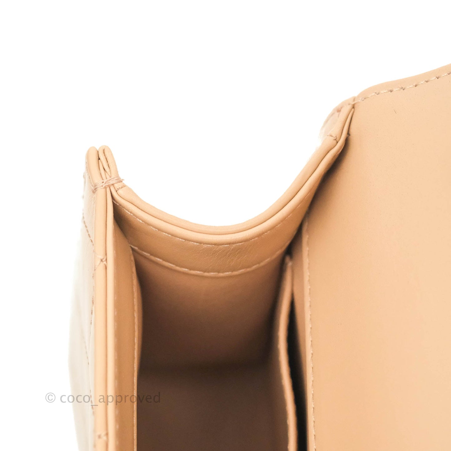 Chanel Quilted Perfect Fit Adjustable Beige Calfskin Gold Hardware 21A